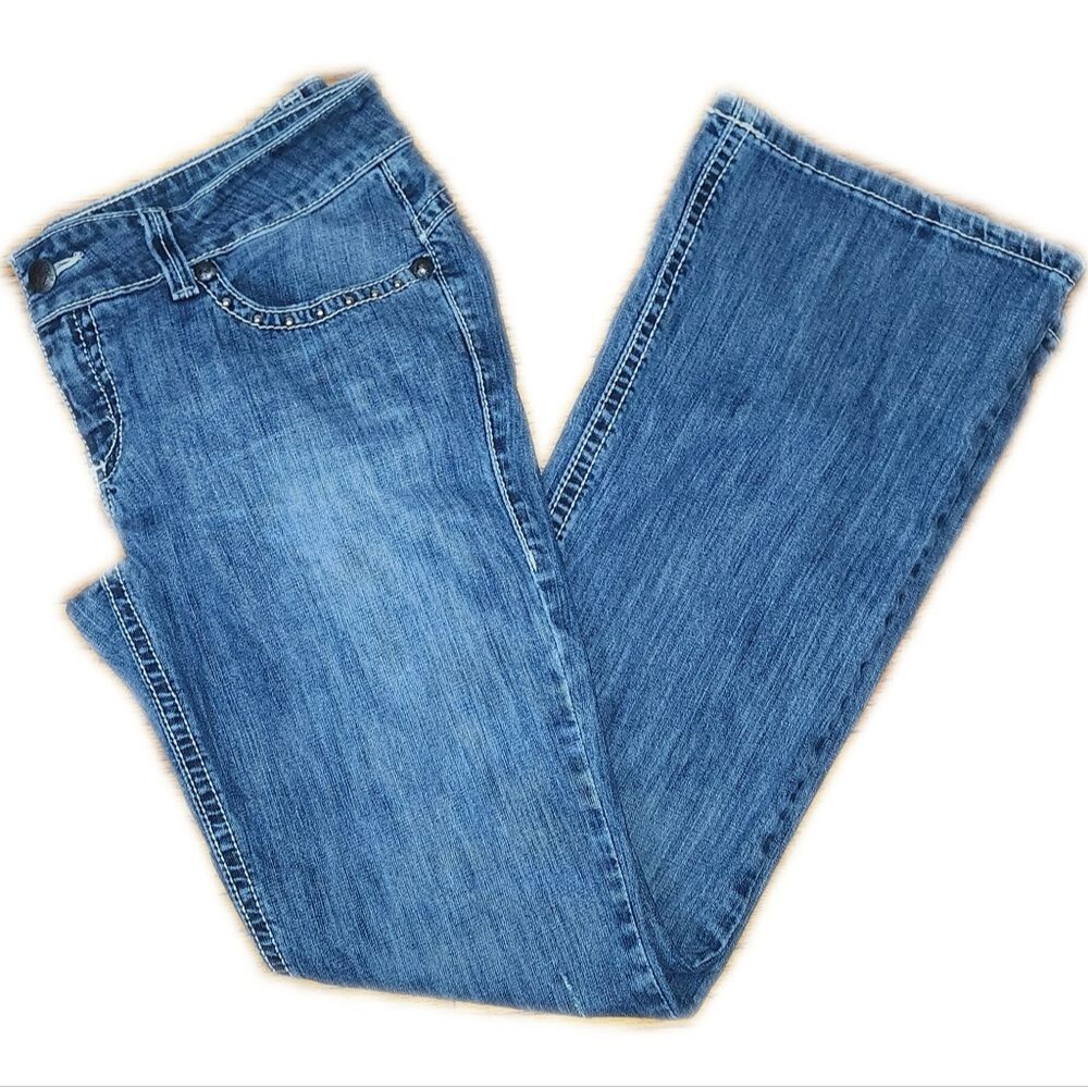 Cruel Girl Jeans Layton Low Rise Medium Blue Bootcut Y2K Jeans, 9/10